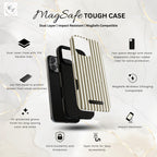 Beige Vertical Stripe Phone Case | Tough Magnetic Case