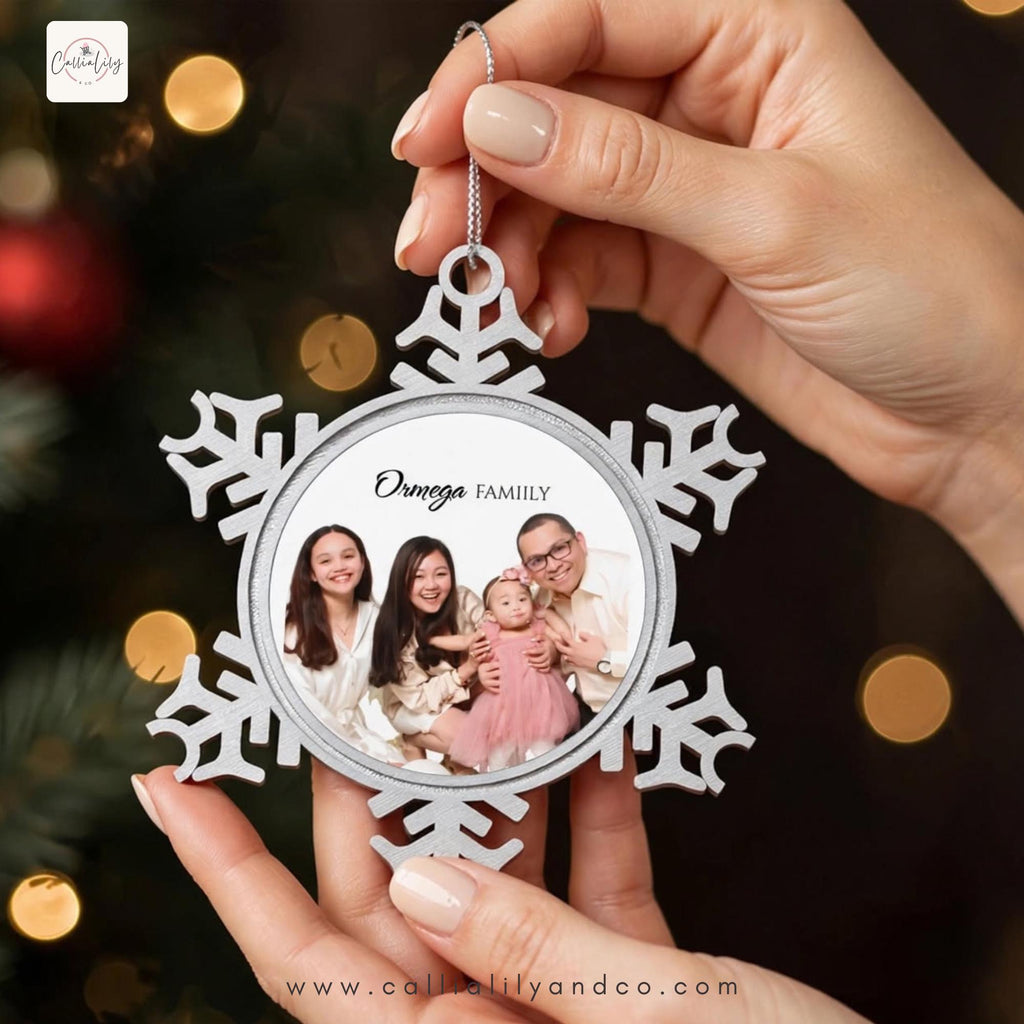 Personalized Pewter Snowflake Ornament | Custom Christmas Keepsake & Holiday Gift