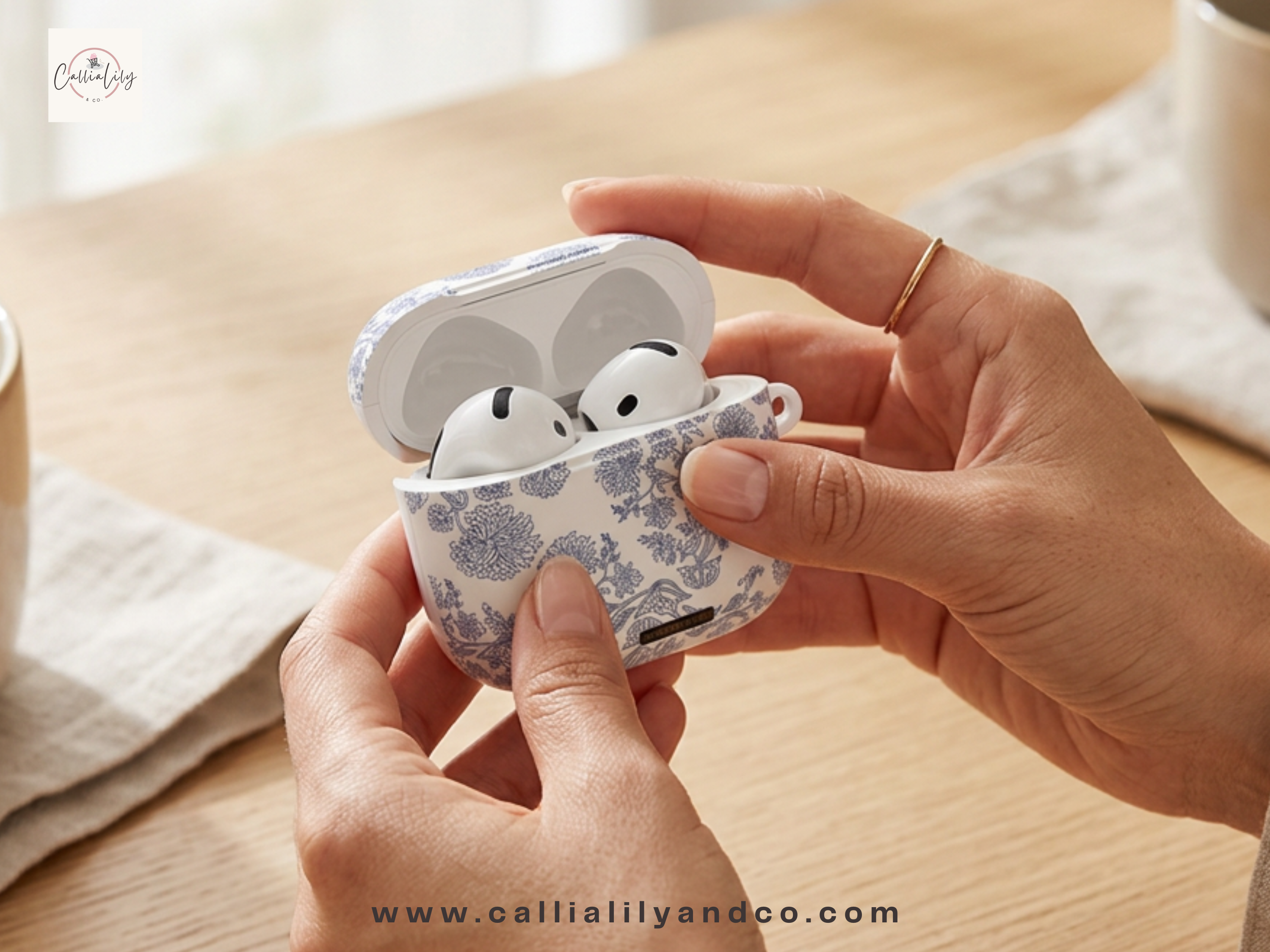 Floral Blue Pattern AirPod Case | Airpods 4 Case |  Airpod Pro Case Pressed Flower Art | Airpod 4 Case Airpods Pro Case Airpod Pro 2 Case Floral Airpods Cases