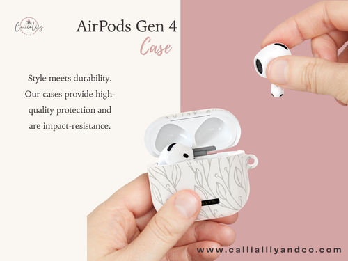 Hand-Drawn Leaf Vine AirPod Case | Airpods 4 Case Bow Airpod Pro Case Pressed flower art Airpod 4 Case Airpods Pro Case Airpod Pro 2 Case Floral Airpods Cases