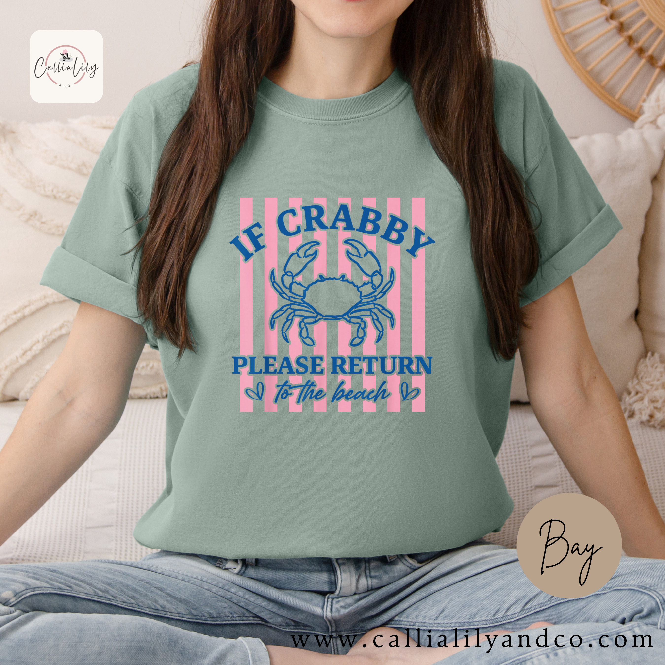 If Crabby Please Return to the Beach Shirt | Beach Graphic Tee | Funny Summer T-Shirt | Coastal Vacation Shirt | Cute Beach Lover Gift