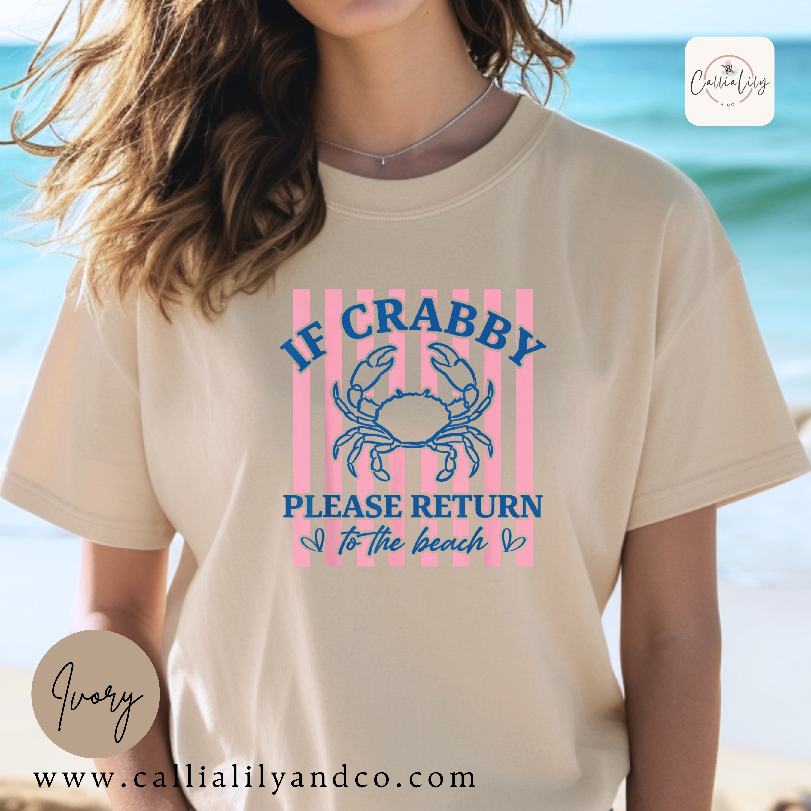 If Crabby Please Return to the Beach Shirt | Beach Graphic Tee | Funny Summer T-Shirt | Coastal Vacation Shirt | Cute Beach Lover Gift