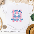 If Crabby Please Return to the Beach Shirt | Beach Graphic Tee | Funny Summer T-Shirt | Coastal Vacation Shirt | Cute Beach Lover Gift