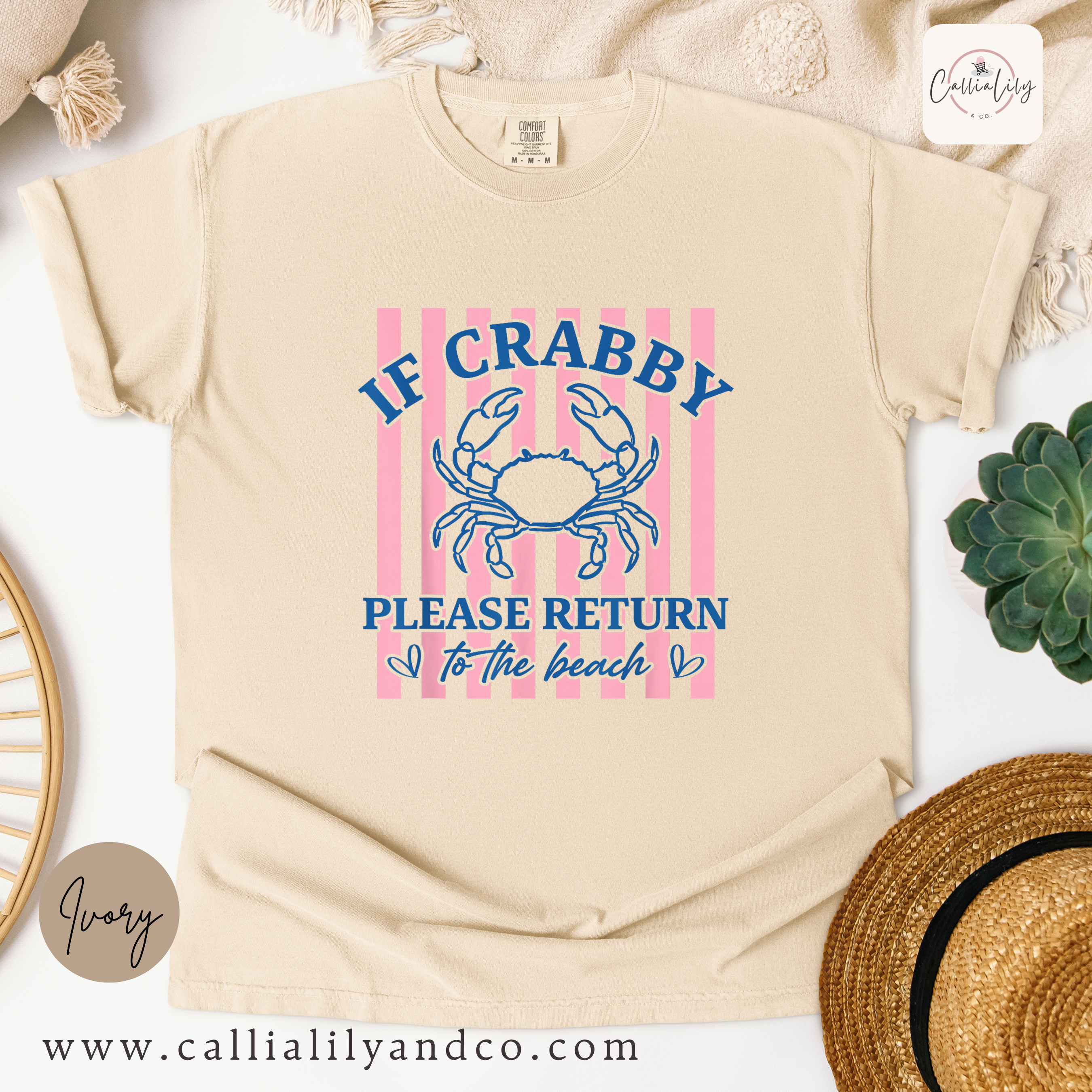 If Crabby Please Return to the Beach Shirt | Beach Graphic Tee | Funny Summer T-Shirt | Coastal Vacation Shirt | Cute Beach Lover Gift