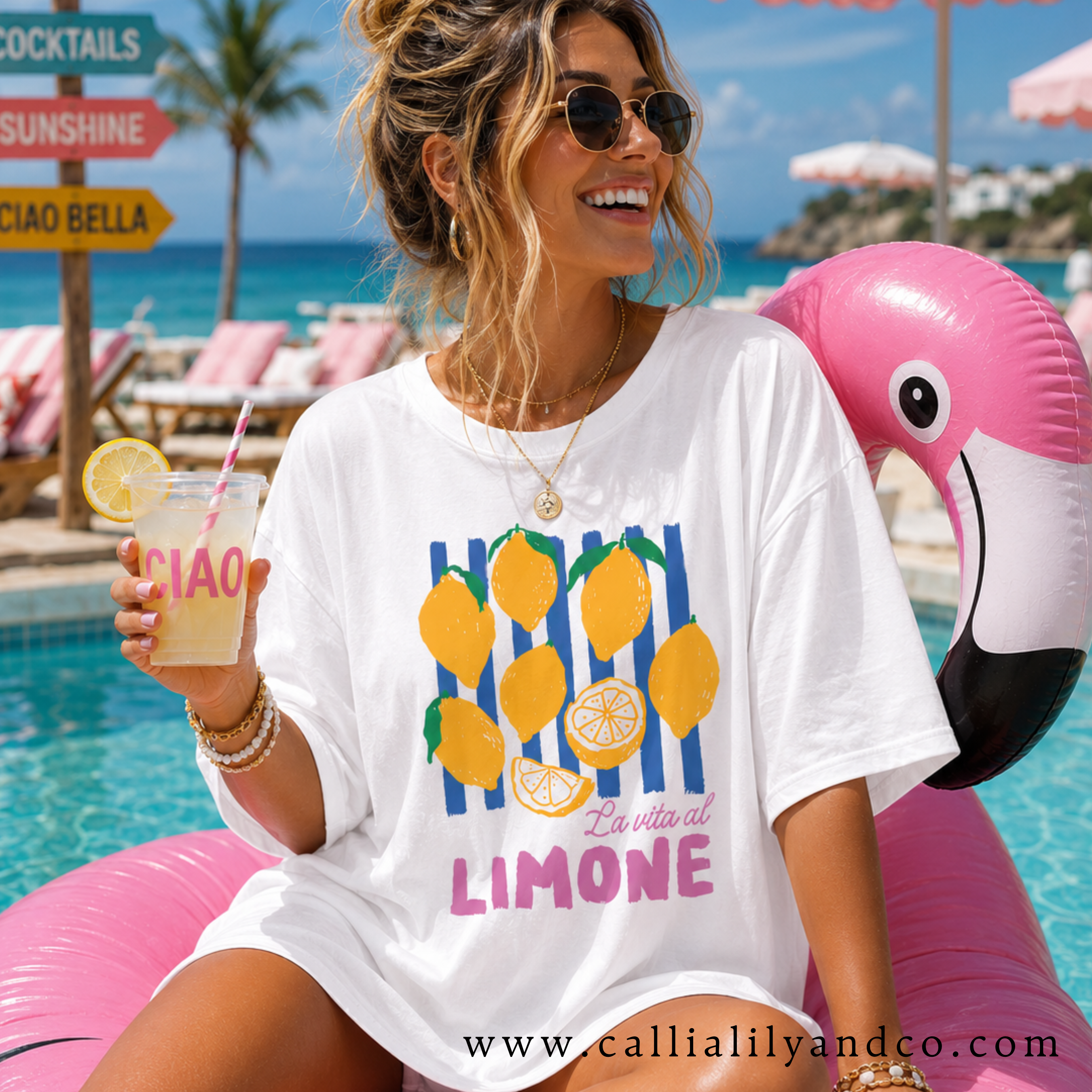 La Vita Al Limone Shirt | Italian Lemon Graphic Tee | Amalfi Coast Summer Shirt | Cute Citrus Vacation Tee