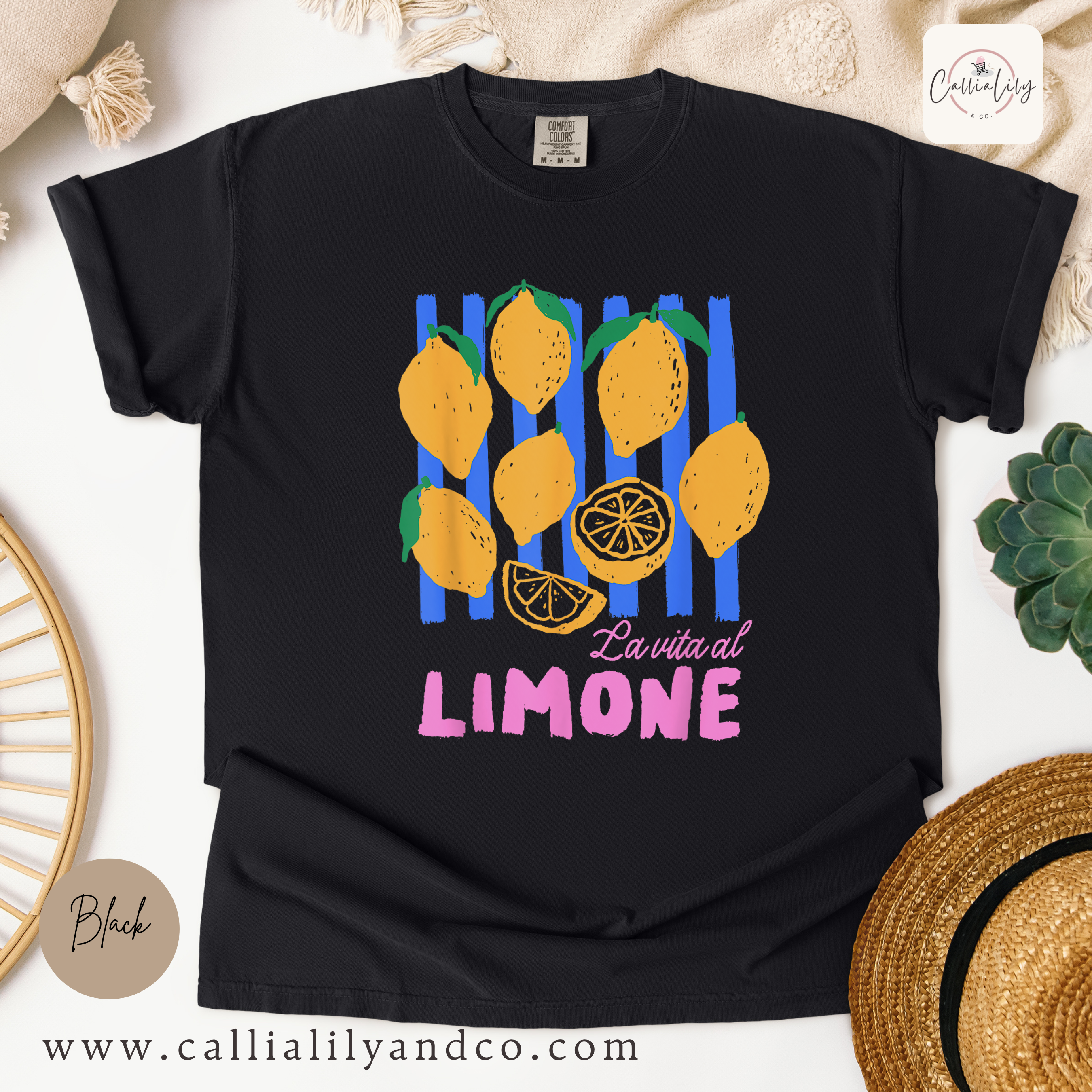 La Vita Al Limone Shirt | Italian Lemon Graphic Tee | Amalfi Coast Summer Shirt | Cute Citrus Vacation Tee