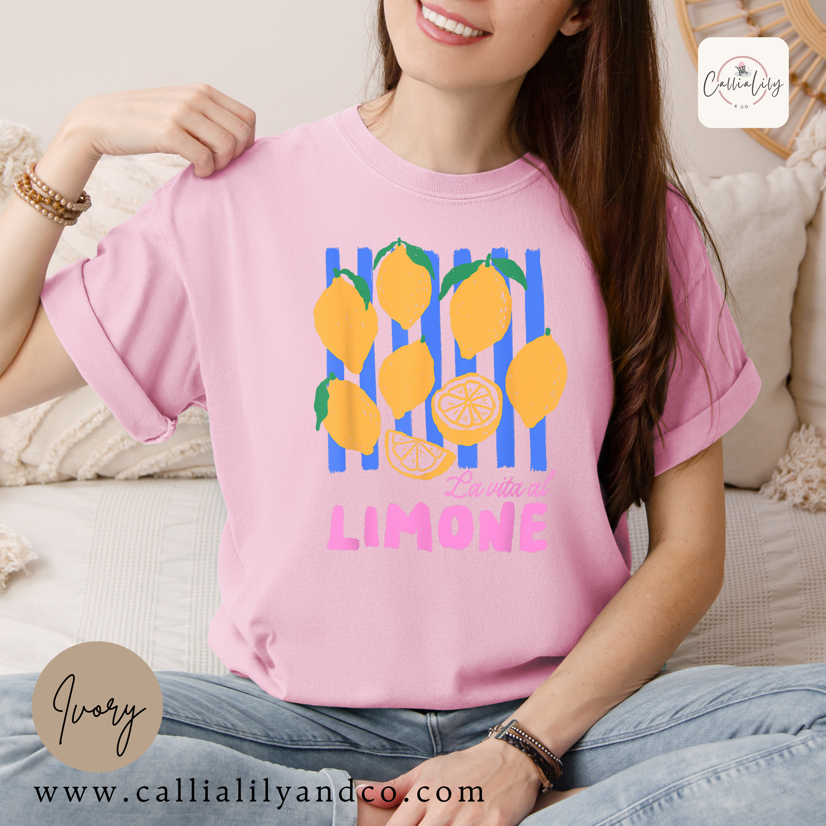La Vita Al Limone Shirt | Italian Lemon Graphic Tee | Amalfi Coast Summer Shirt | Cute Citrus Vacation Tee