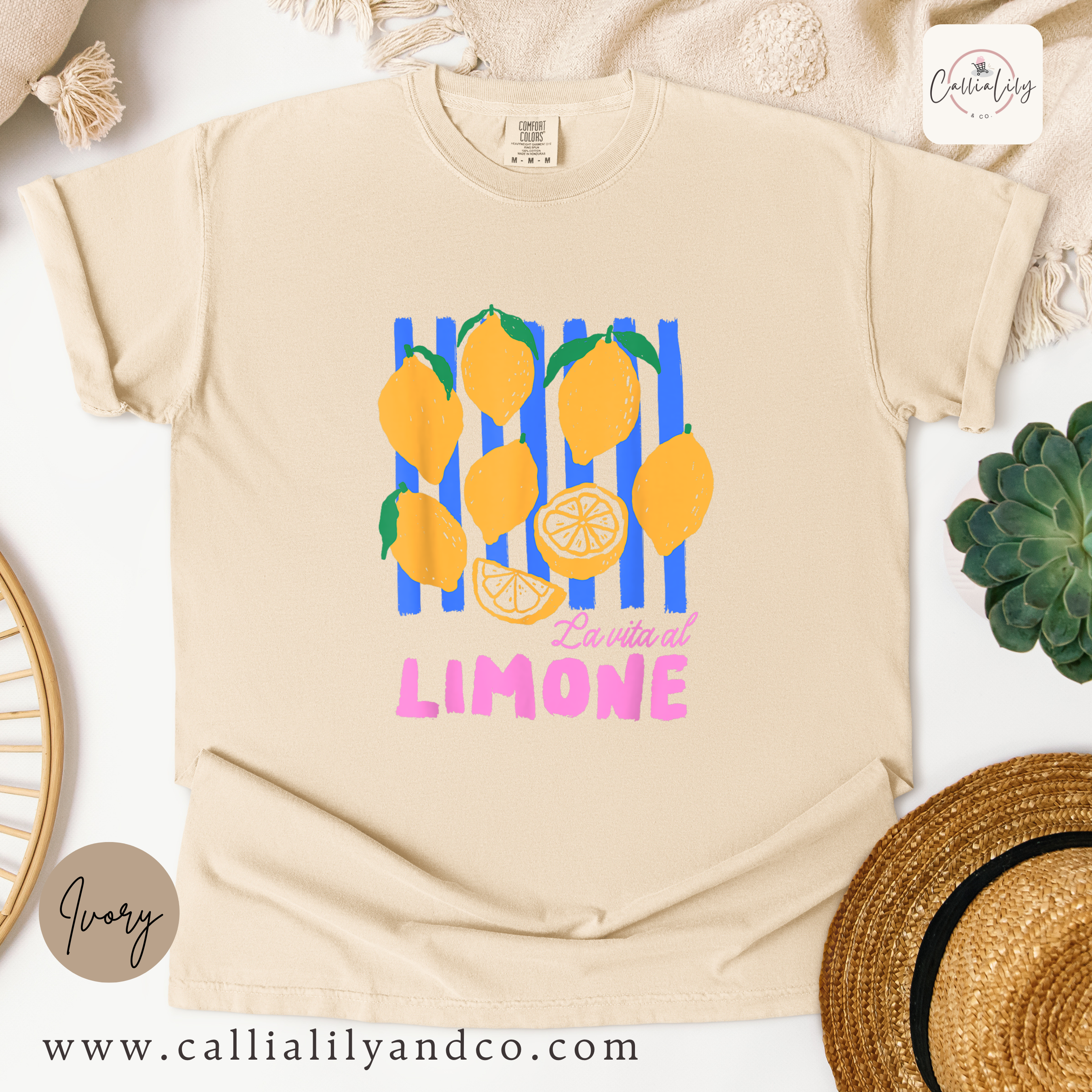 La Vita Al Limone Shirt | Italian Lemon Graphic Tee | Amalfi Coast Summer Shirt | Cute Citrus Vacation Tee