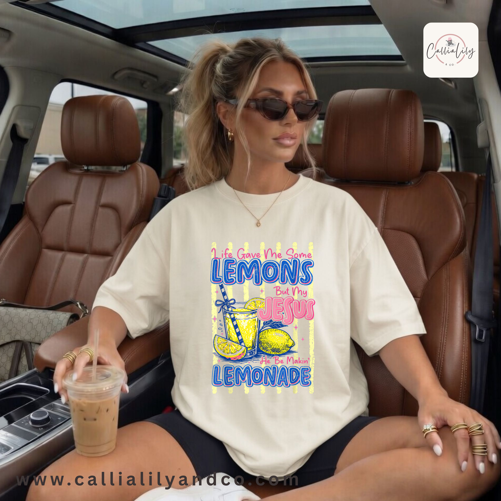 Life Gave Me Some Lemons, but my Jesus He'd be Makin Lemonade | Christian Graphic Tee |  Faith Over Fear Shirt | Summer Christian Shirt
