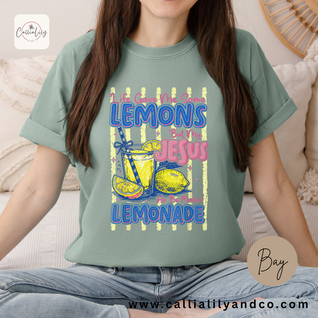 Life Gave Me Some Lemons, but my Jesus He'd be Makin Lemonade | Christian Graphic Tee |  Faith Over Fear Shirt | Summer Christian Shirt
