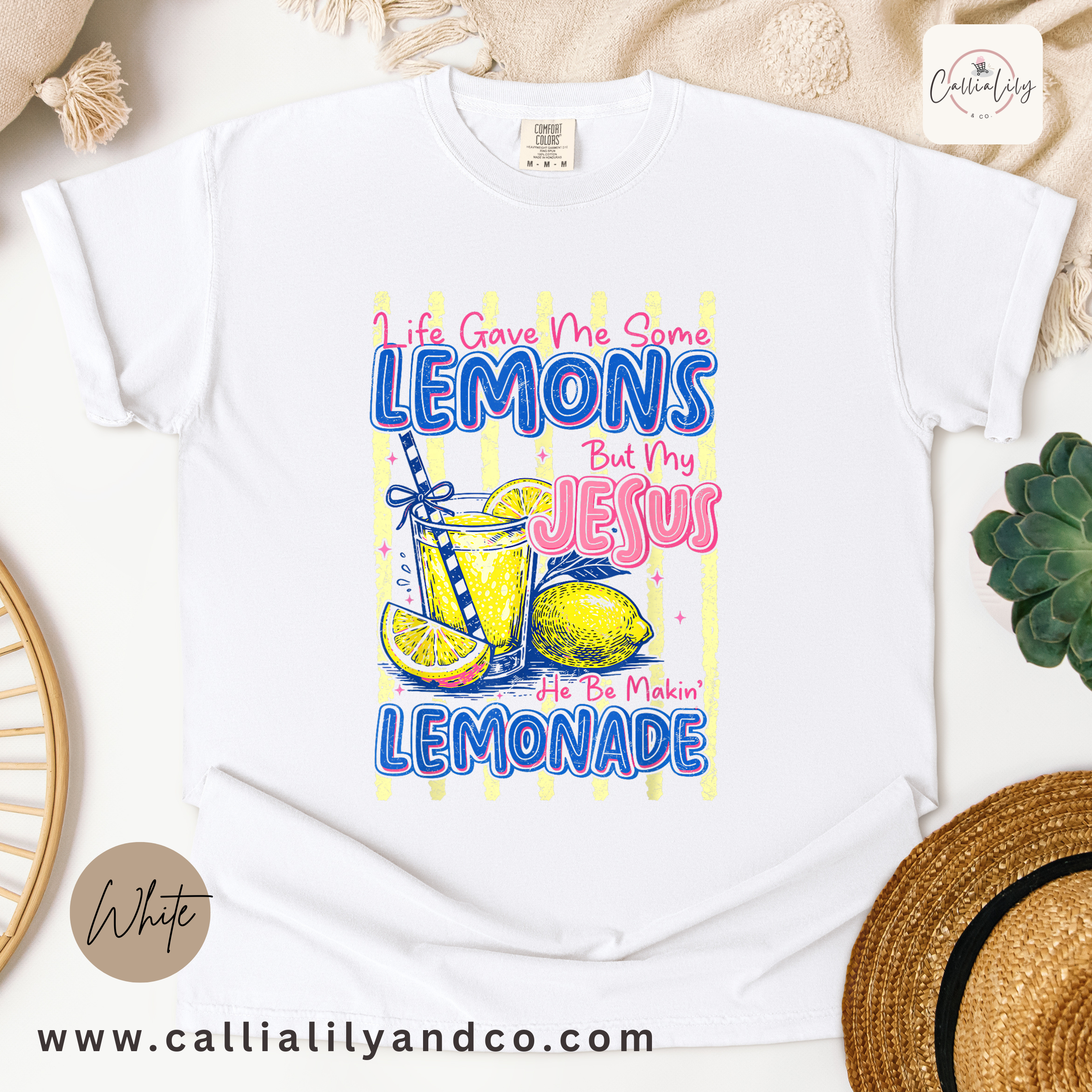 Life Gave Me Some Lemons, but my Jesus He'd be Makin Lemonade | Christian Graphic Tee |  Faith Over Fear Shirt | Summer Christian Shirt