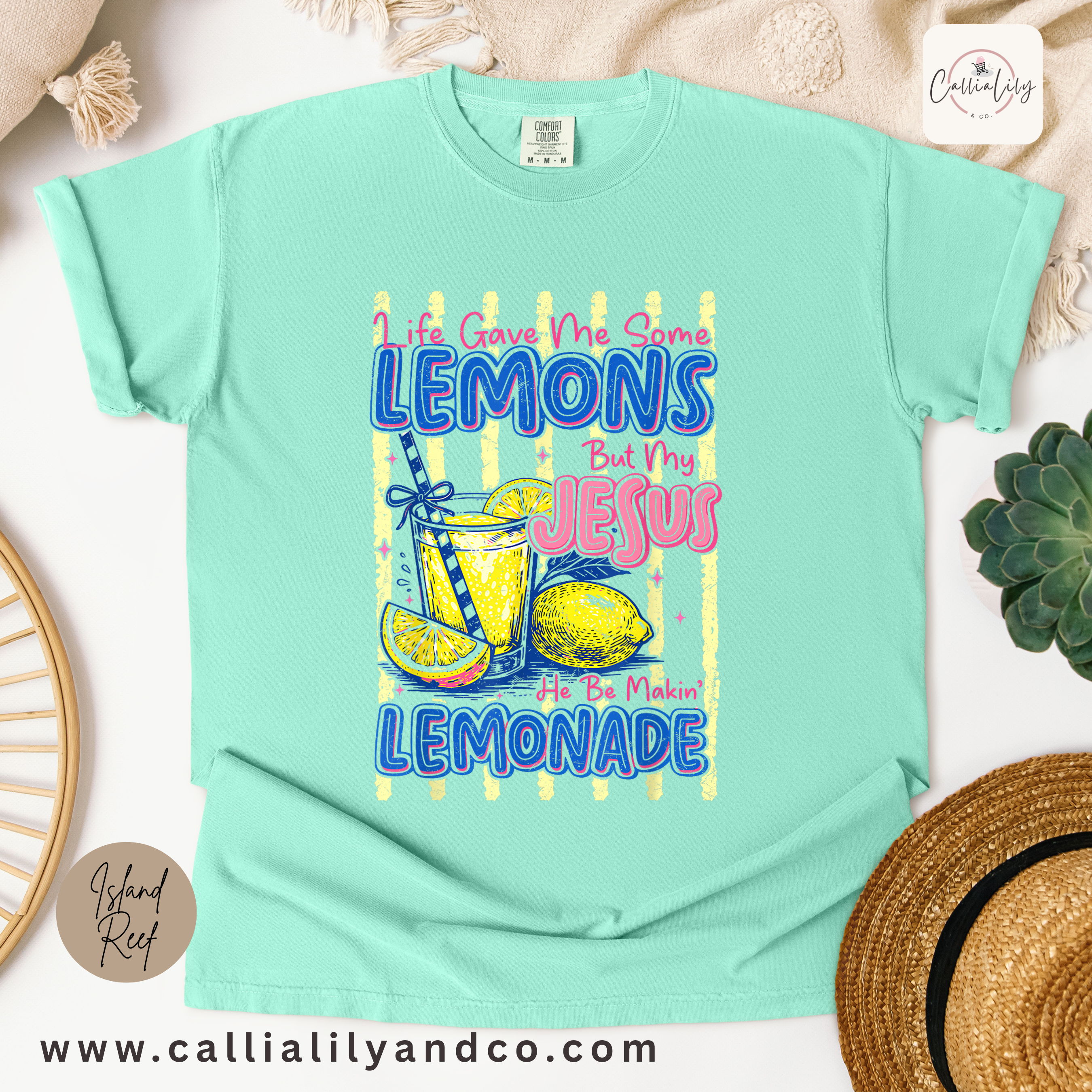 Life Gave Me Some Lemons, but my Jesus He'd be Makin Lemonade | Christian Graphic Tee |  Faith Over Fear Shirt | Summer Christian Shirt