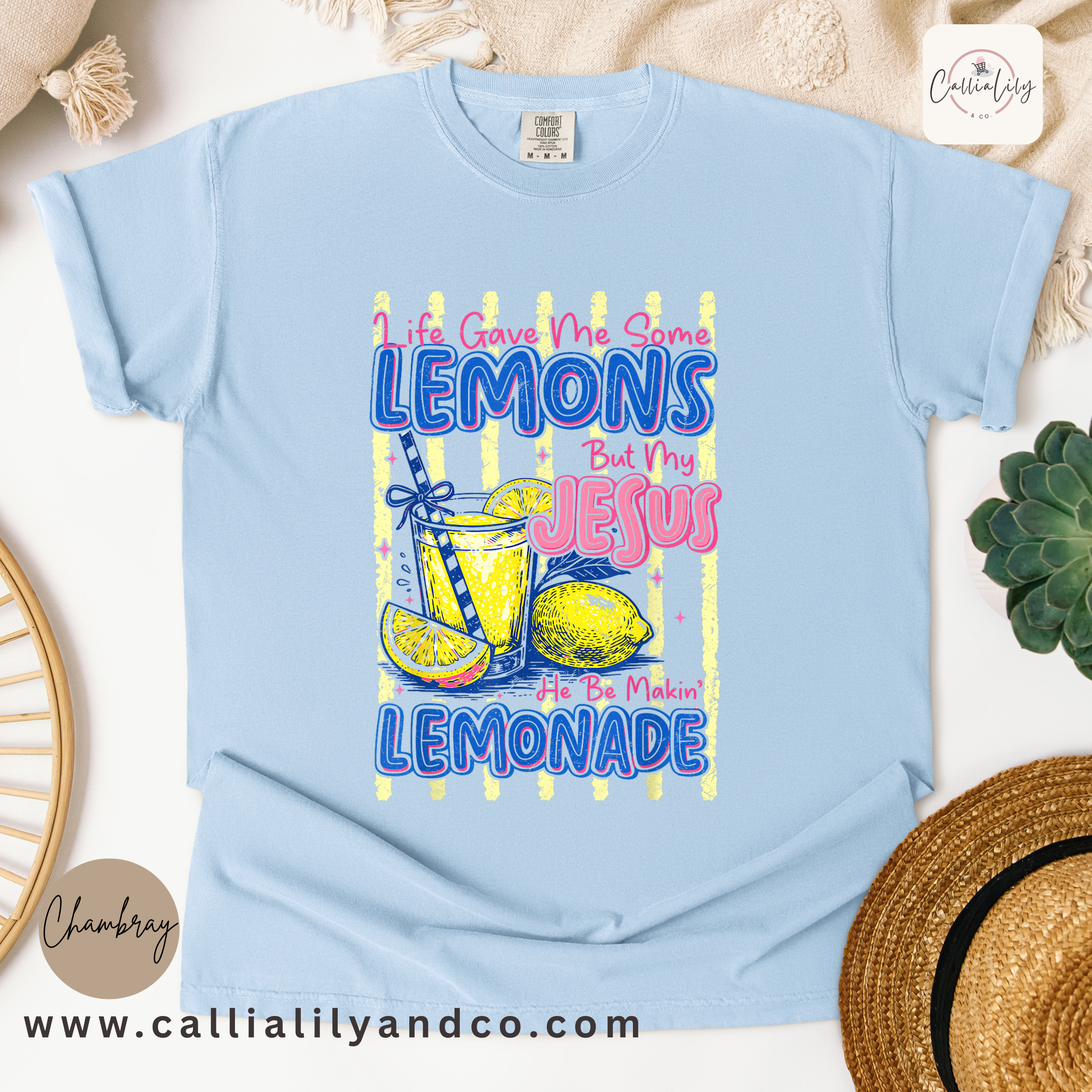 Life Gave Me Some Lemons, but my Jesus He'd be Makin Lemonade | Christian Graphic Tee |  Faith Over Fear Shirt | Summer Christian Shirt