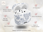 Floral Blue Pattern AirPod Case | Airpods 4 Case |  Airpod Pro Case Pressed Flower Art | Airpod 4 Case Airpods Pro Case Airpod Pro 2 Case Floral Airpods Cases