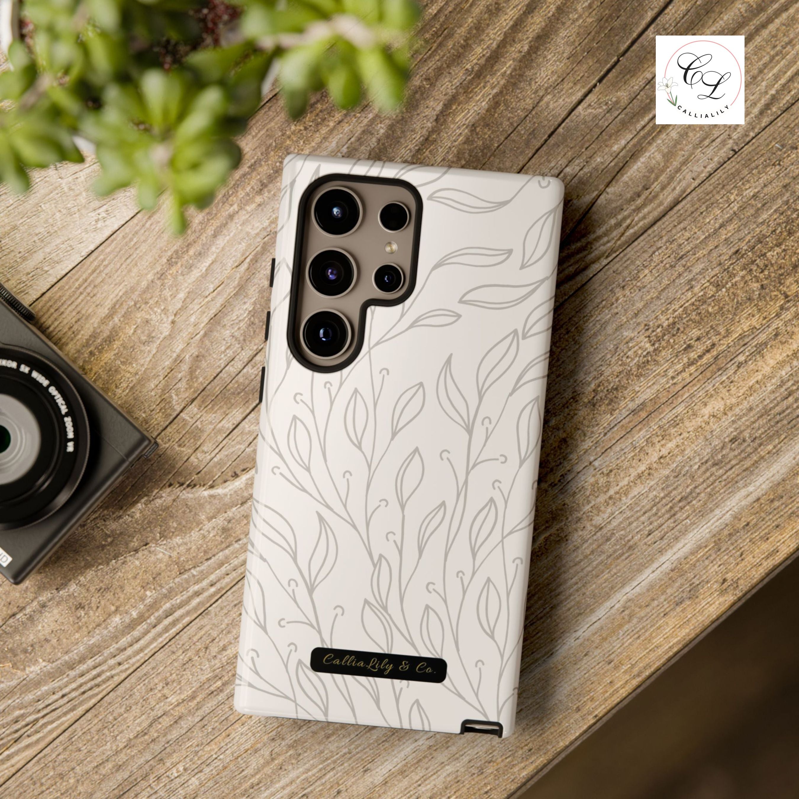 Hand-Drawn Leaf Vine Phone Case | Tough Phone Case
