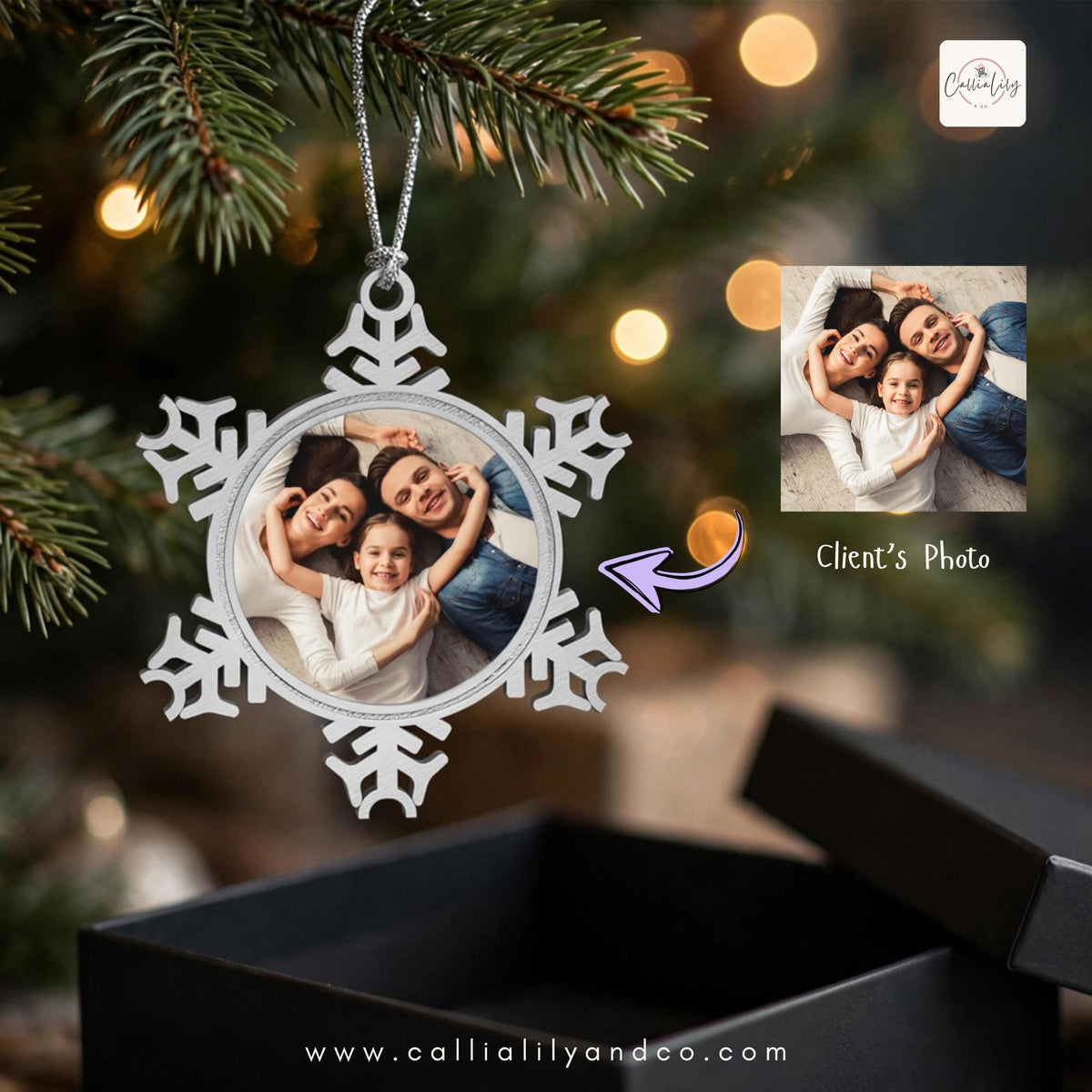 Personalized Pewter Snowflake Ornament | Custom Christmas Keepsake & Holiday Gift