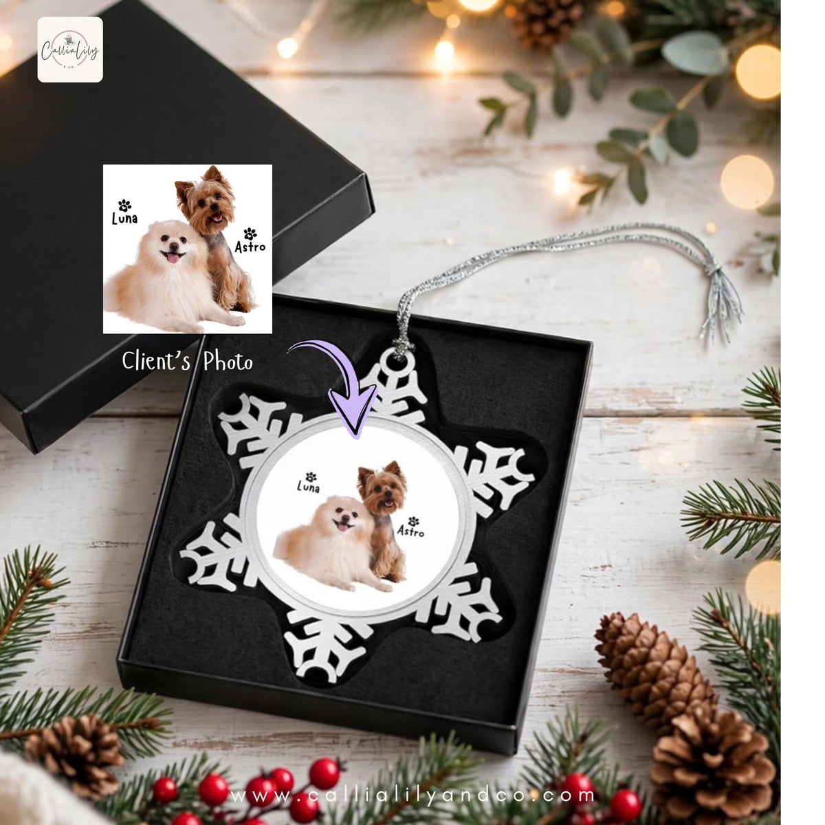 Personalized Pewter Snowflake Ornament | Custom Christmas Keepsake & Holiday Gift