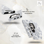 Gray Floral Pattern phone case | Tough Case