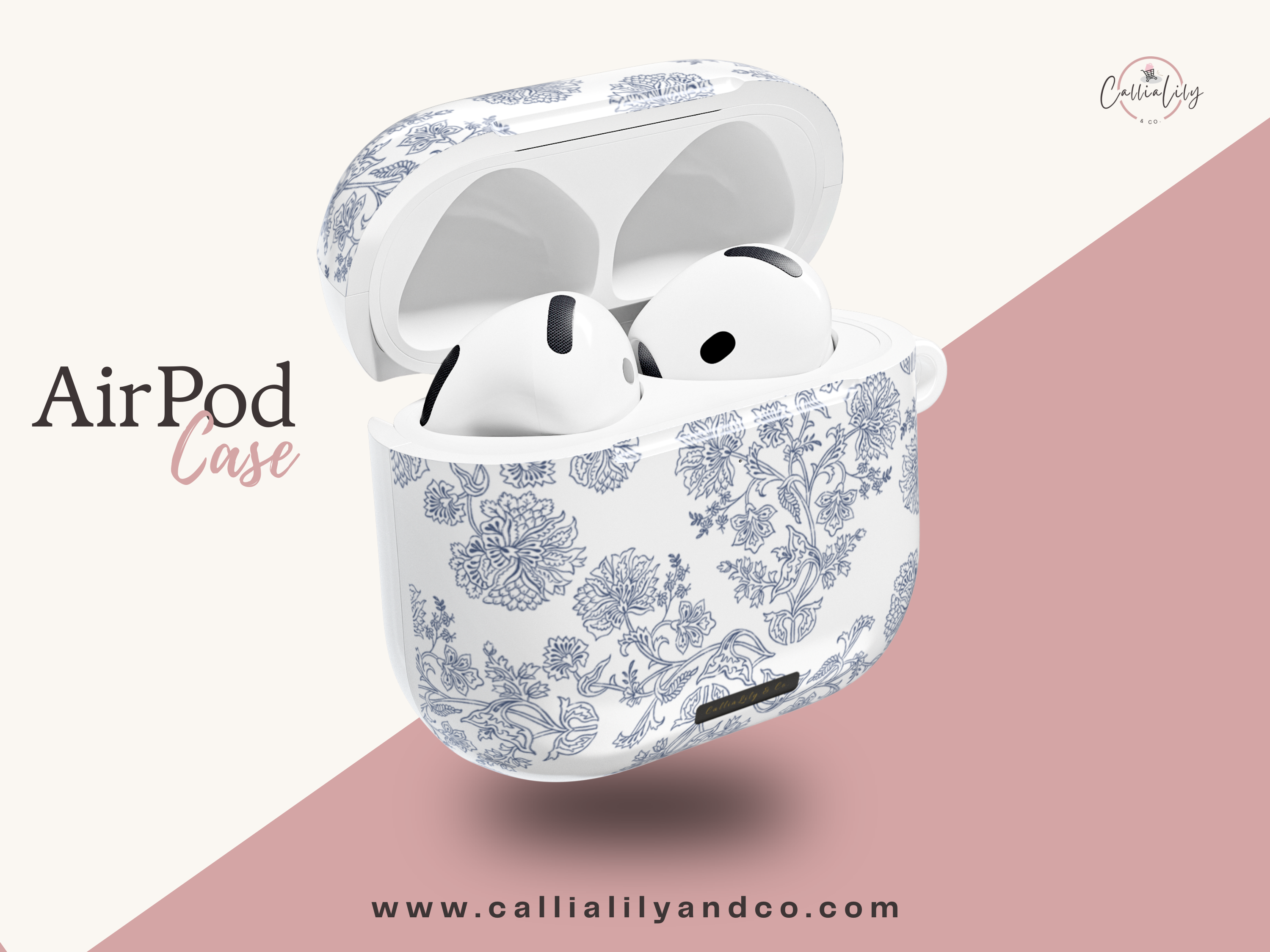 Floral Blue Pattern AirPod Case | Airpods 4 Case |  Airpod Pro Case Pressed Flower Art | Airpod 4 Case Airpods Pro Case Airpod Pro 2 Case Floral Airpods Cases