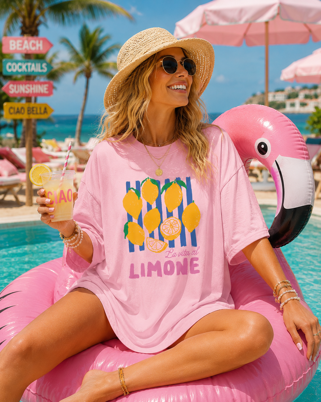 La Vita Al Limone Shirt | Italian Lemon Graphic Tee | Amalfi Coast Summer Shirt | Cute Citrus Vacation Tee