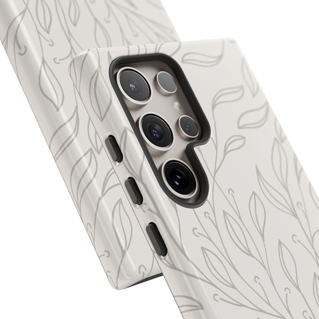 Hand-Drawn Leaf Vine Phone Case | Tough Phone Case