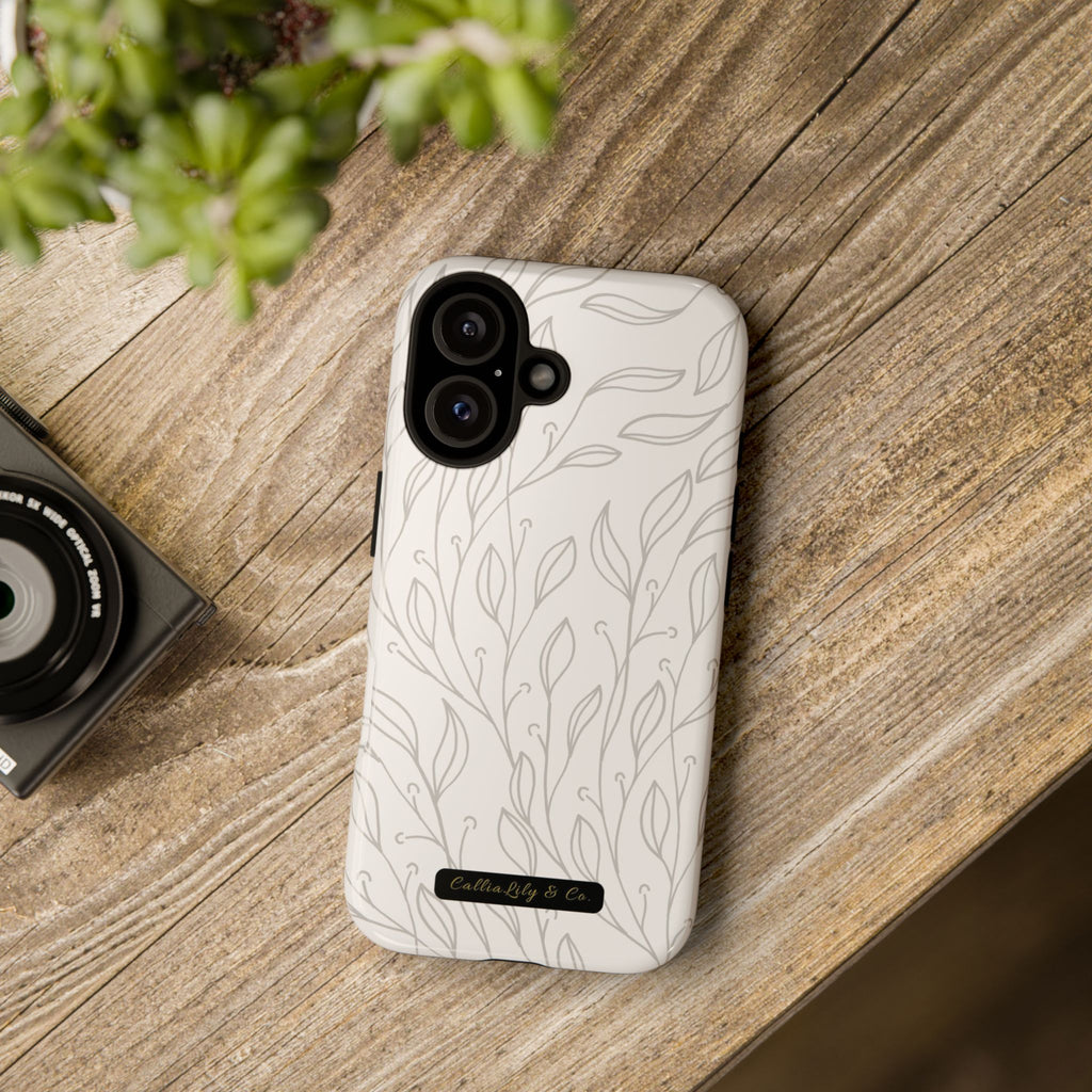 Hand-Drawn Leaf Vine Phone Case | Tough Phone Case