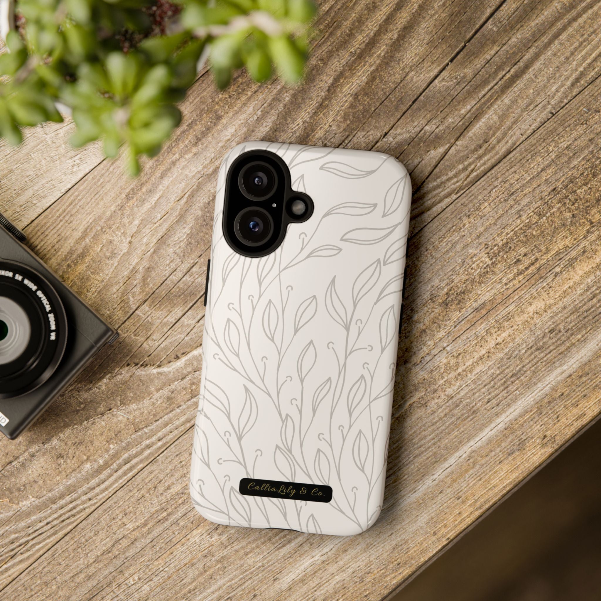 Hand-Drawn Leaf Vine Phone Case | Tough Phone Case