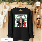 All I Want for Christmas Is JK Sweatshirt, Kpop Christmas Shirt, Jungkook Fan Gift, BTS Holiday Crewneck, Unisex Heavy Blend™