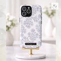 Gray Floral Pattern phone case | Tough Case