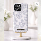 Gray Floral Pattern phone case | Tough Case