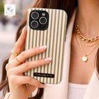 Beige Vertical Stripe Phone Case | Tough Magnetic Case