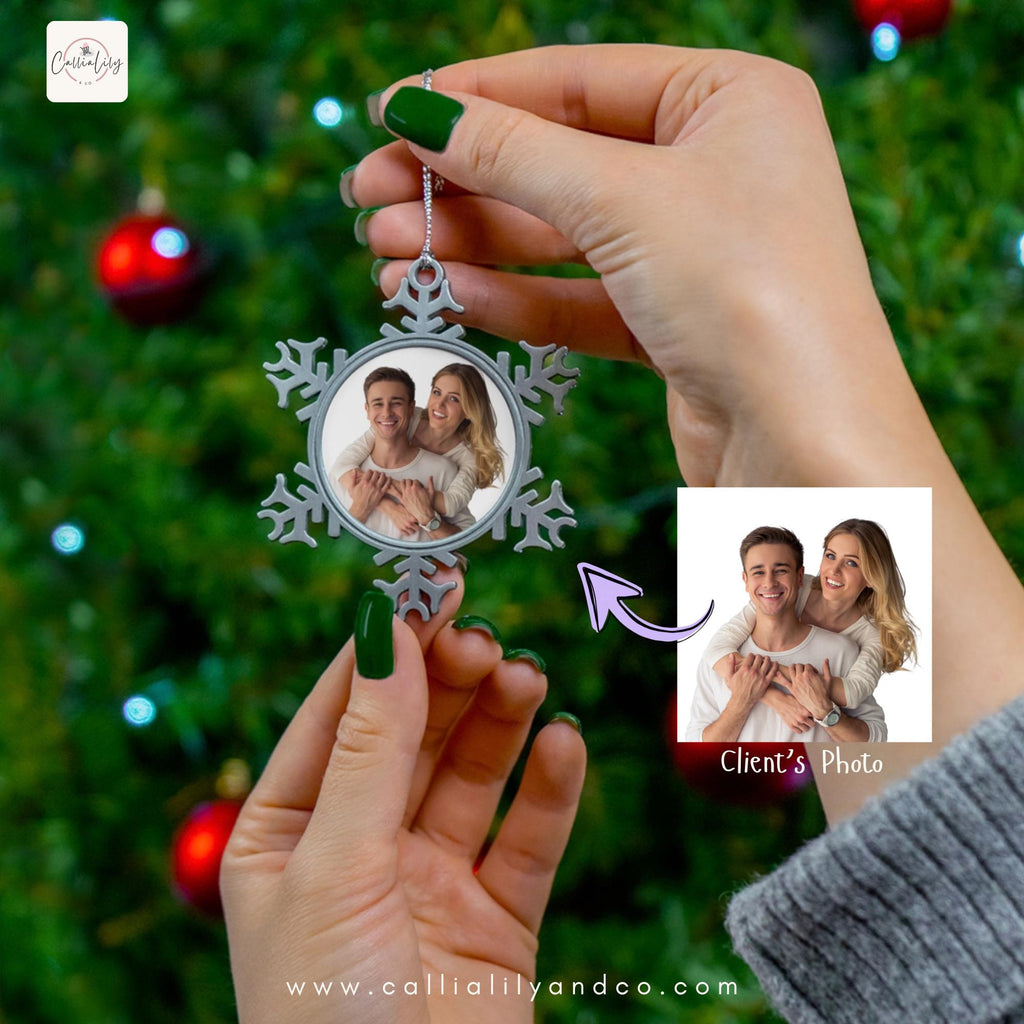 Personalized Pewter Snowflake Ornament | Custom Christmas Keepsake & Holiday Gift