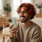 Beige Vertical Stripe Phone Case | Tough Magnetic Case