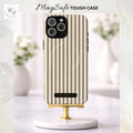 Beige Vertical Stripe Phone Case | Tough Magnetic Case