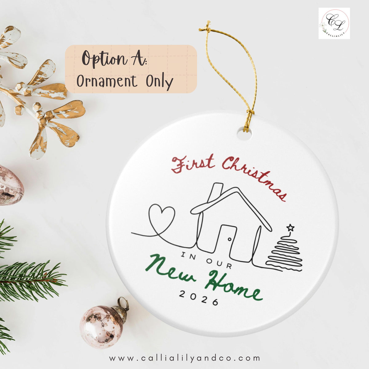 First Christmas in New Home Ornament | Double-Sided Ceramic Keepsake (2026)