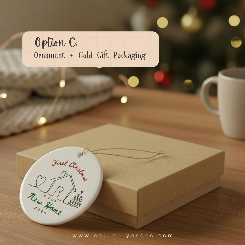 First Christmas in New Home Ornament | Double-Sided Ceramic Keepsake (2026)