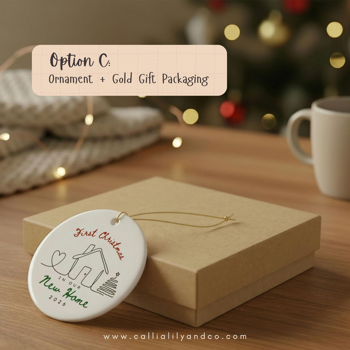 First Christmas in New Home Ornament | Double-Sided Ceramic Keepsake (2026)