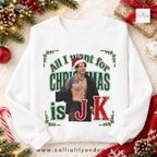 All I Want for Christmas Is JK Sweatshirt, Kpop Christmas Shirt, Jungkook Fan Gift, BTS Holiday Crewneck, Unisex Heavy Blend™