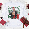 All I Want for Christmas Is JK Sweatshirt, Kpop Christmas Shirt, Jungkook Fan Gift, BTS Holiday Crewneck, Unisex Heavy Blend™